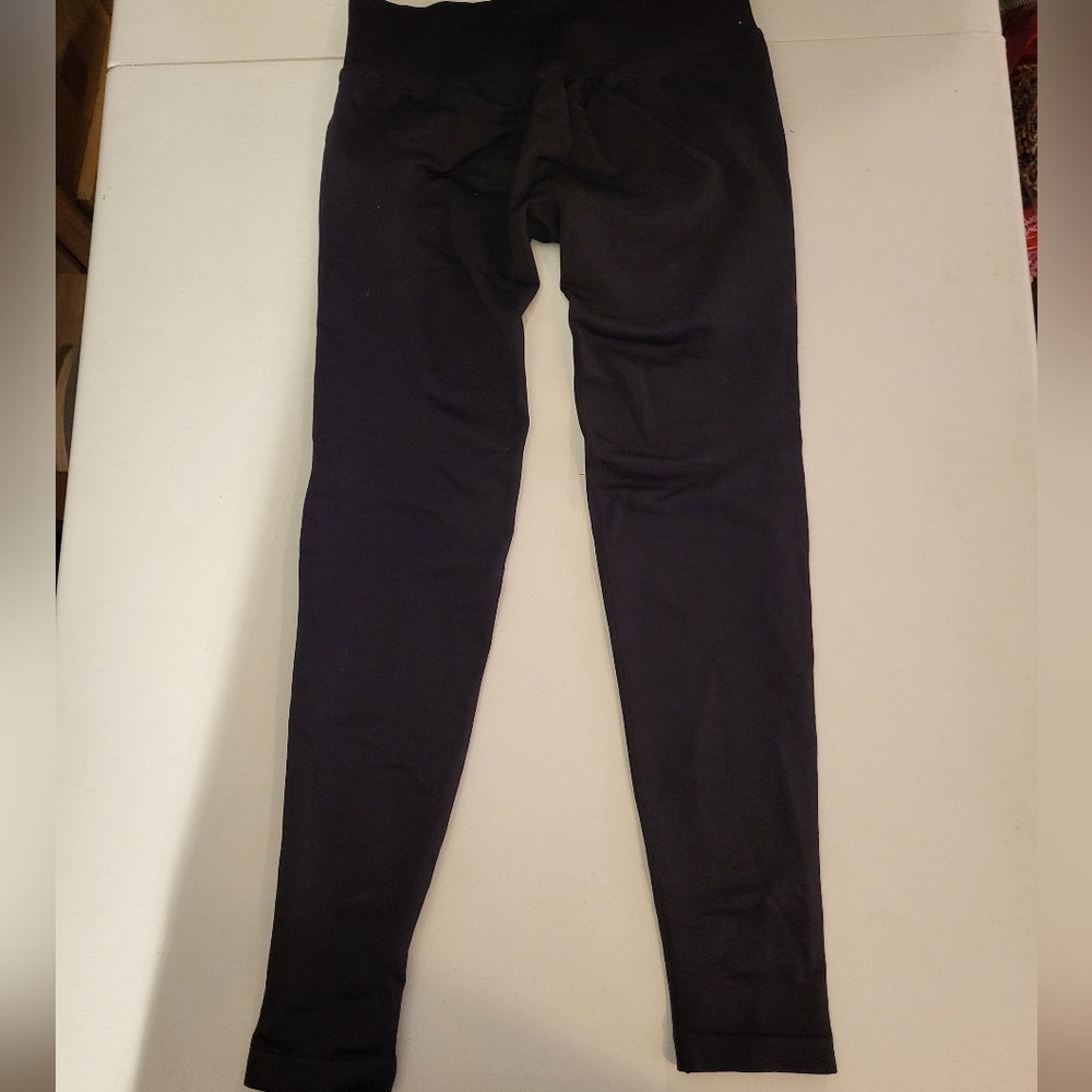 Black Leggings Scrunch Butt Lifting Size Small Impact Gym Seamless Workout New